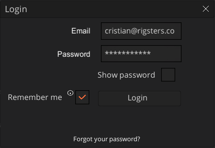 Login form Login form