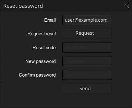 Reset Password form